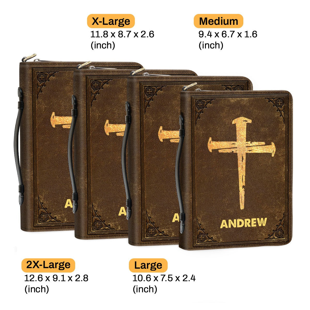 Trust In The Lord Bible Carrying Case, Leather Bible Cover, Religious Gift, Christian Gift, Bible Covers Jesus Gifts. BCLAF03
